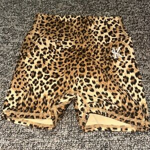 Cheetah Print Workout Shorts with Scrunch